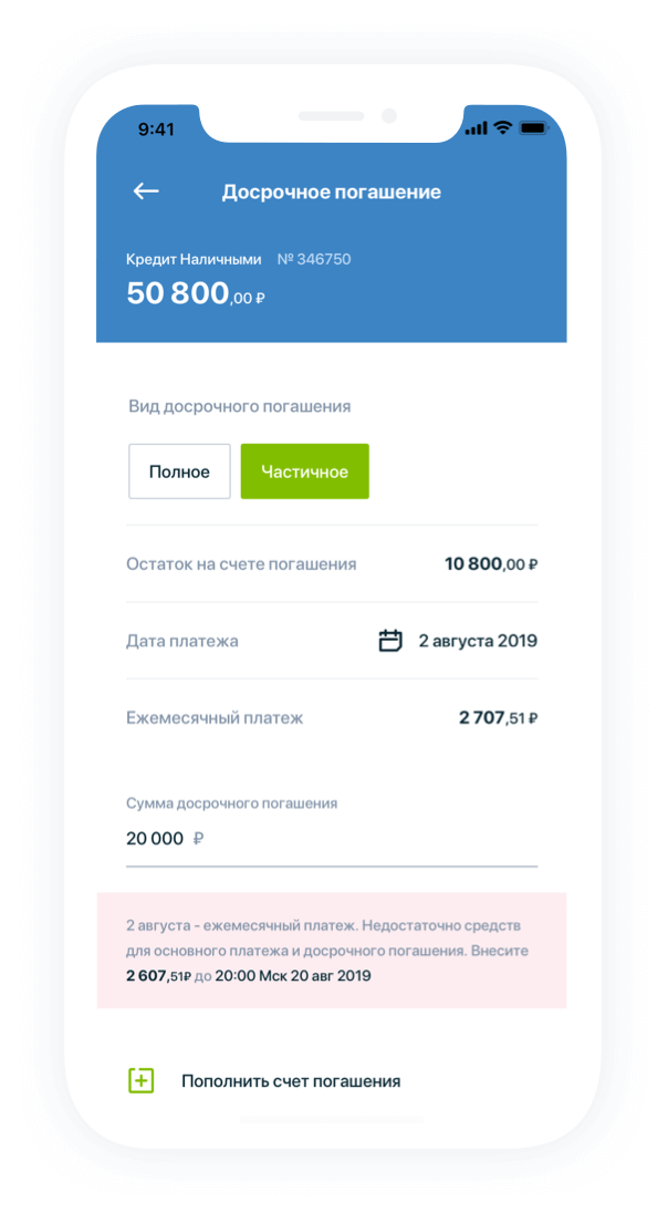 Погашение кредита